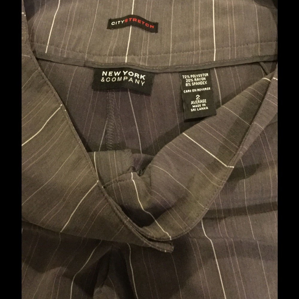 New York & Company Gray Pinstripe Pants EUC - Picture 2 of 4